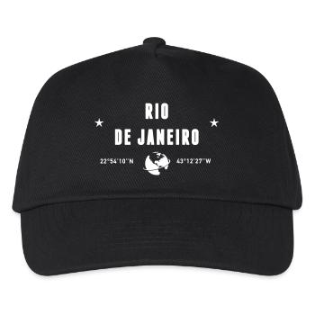 Rio De Janeiro Coordinates Earth White - Kids’ Baseball Cap - black - Front