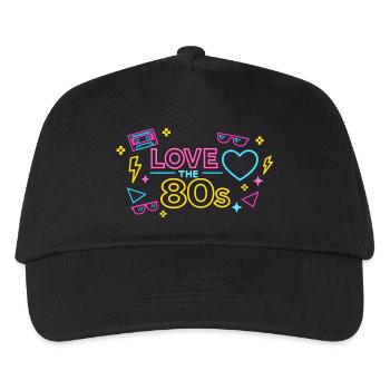 Neon 80s Love Design - Kids’ Baseball Cap - black - Front
