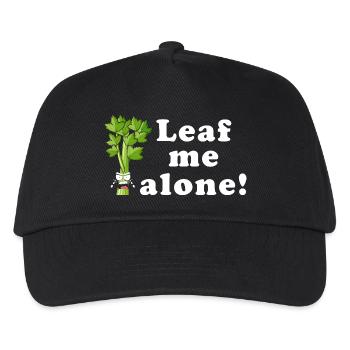 Leaf Me Alone Sellerie Wortspiel Tee - Kinder Basecap - Schwarz - Vorne
