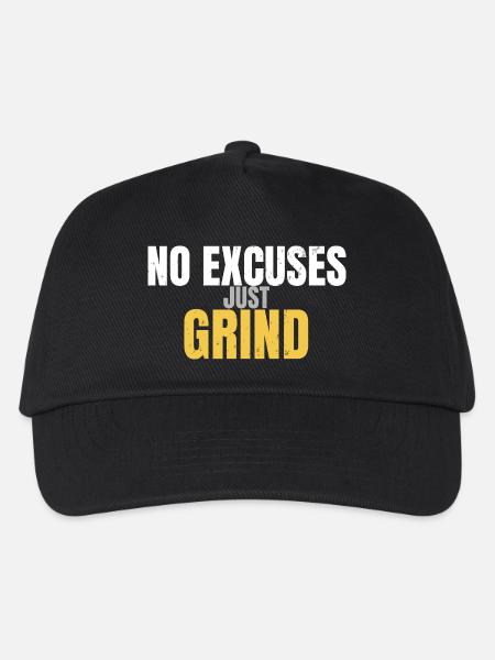Keine Ausreden, einfach Motivational Gym grinden - Kinder Basecap - Schwarz