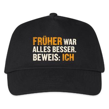 Witziges Früher War Alles Besser Kollege Geschenk - Kinder Basecap - Schwarz - Vorne