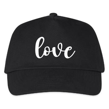 Love Script Kalligrafie - Kinder Basecap - Schwarz - Vorne