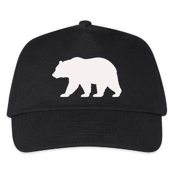 Bär Silhouette - Kinder Basecap - Schwarz - Vorne