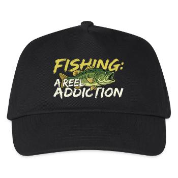Fishing is a real addiction - Kids’ Baseball Cap - black - Front
