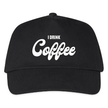 Coffee typo in black and white - Kids’ Baseball Cap - black - Front