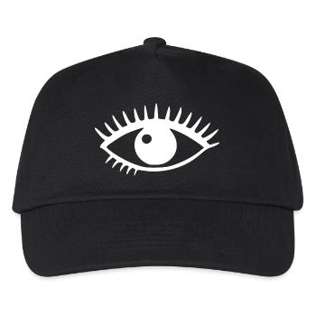Auge weiß - Kinder Basecap - Schwarz - Vorne