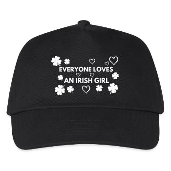Jeder liebt ein irisches Mädchen St. Patrick's Pride - Kinder Basecap - Schwarz - Vorne