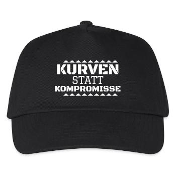 Kurven statt Kompromisse - Kinder Basecap - Schwarz - Vorne