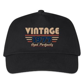 49. Geburtstag Geschenk Mann Vintage Jahrgang 1977 - Kinder Basecap - Schwarz - Vorne
