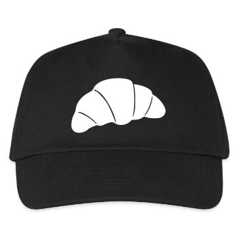 Weißes Croissant T-shirt Geschenkidee für Bäcker  - Kinder Basecap - Schwarz - Vorne