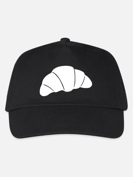 Weißes Croissant T-shirt Geschenkidee für Bäcker - Kinder Basecap - Schwarz