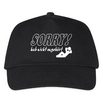 Sorry Hab nicht zugehört Mann Sprüche Frech Lustig - Kinder Basecap - Schwarz - Vorne