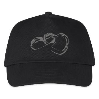 Rings, heart - Kids’ Baseball Cap - black - Front