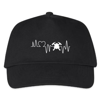 firefighter heartbeat firefighter - Kids’ Baseball Cap - black - Front
