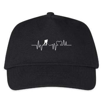 Hockey Heartbeat Hockey Player - Kids’ Baseball Cap - black - Front