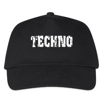 TECHNO - Kinder Basecap - Schwarz - Vorne