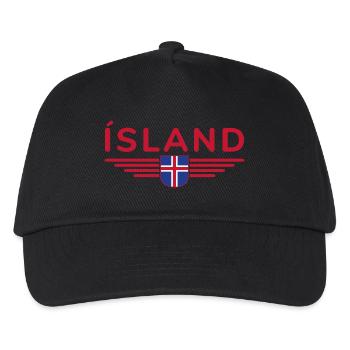 Iceland T-Shirt – Magic of the Northern Lights - Kids’ Baseball Cap - black - Front