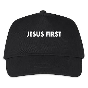 Jesus first - Kids’ Baseball Cap - black - Front