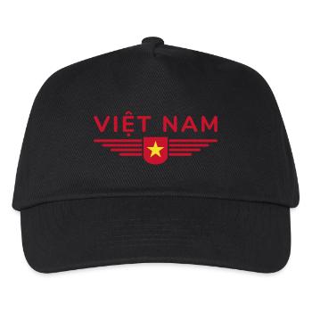 Vietnam Fan, Outfit T Shirt Design - Kinder Basecap - Schwarz - Vorne