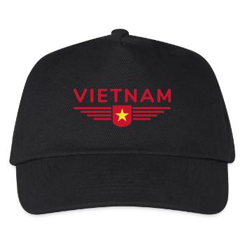 Vietnam Fan, Outfit T Shirt Design - Kinder Basecap - Schwarz - Vorne