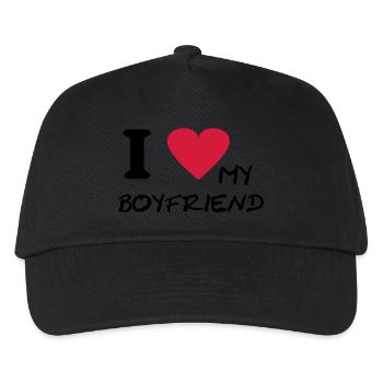 i love my boyfriend - Kinder Basecap - Schwarz - Vorne