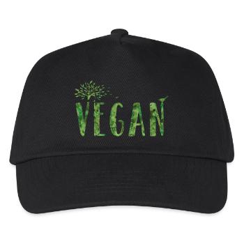Vegan Veganer - Kinder Basecap - Schwarz - Vorne