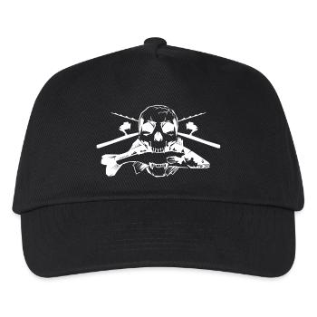 JSA Fishing Skull (R) white in high quality! - Kinder Basecap - Schwarz - Vorne