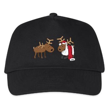 Rentiere verkleiden sich als Weihnachtsmann - Kinder Basecap - Schwarz - Vorne
