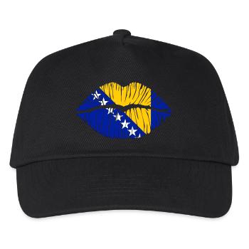 Kuss Bosnien und Herzegowina - Kinder Basecap - Schwarz - Vorne