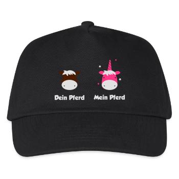 Dein Pferd - Mein Pferd - Kinder Basecap - Schwarz - Vorne