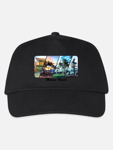 Miami Beach - Kinder Basecap - Schwarz