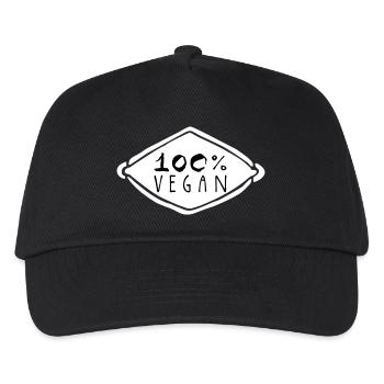 100 pour cent végétalien - Casquette de baseball Enfant - noir - Devant