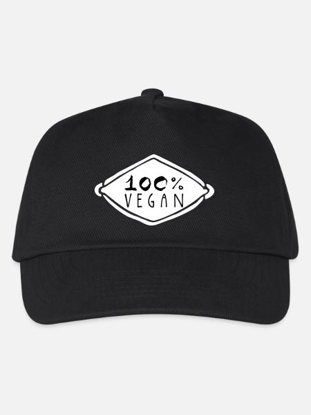 100 Prozent Vegan - Kinder Basecap - Schwarz