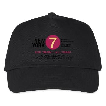New York City Subway Subway 7 Manhattan Queens NYC - Kids’ Baseball Cap - black - Front