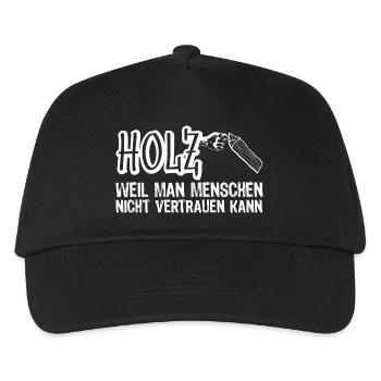 Holz - vertrauen Menschen - Kinder Basecap - Schwarz - Vorne