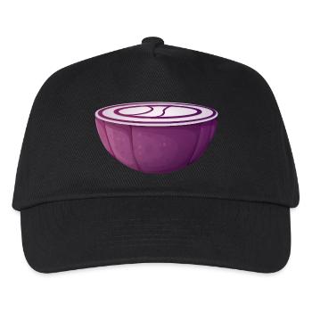 onion zwiebel veggie gemuese vegetable1 - Kinder Basecap - Schwarz - Vorne