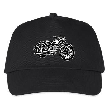 Moto / Classique moto 04_schwarz blanc - Casquette de baseball Enfant - noir - Devant