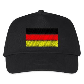 Deutschlandfahne Deutschlandflagge Weltmeister - Kinder Basecap - Schwarz - Vorne