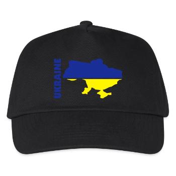 ukraine_umriss_flagge_50 - Kinder Basecap - Schwarz - Vorne