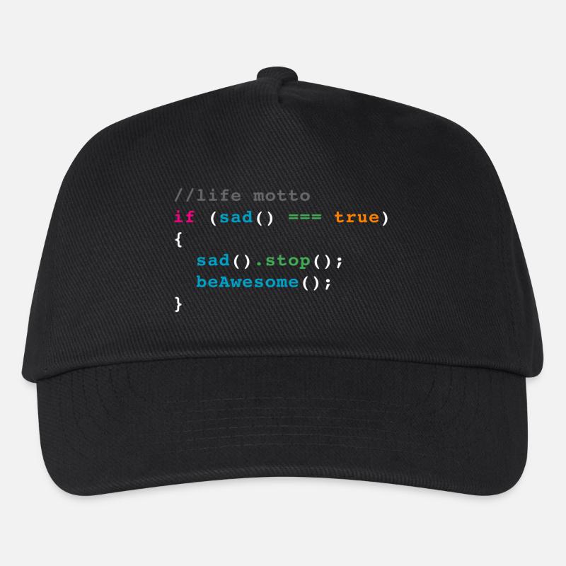 life motto code joke - Kinder Basecap - Schwarz