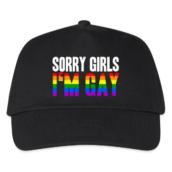Sorry Girls Im Gay LGBT Schwul Geschenkidee Homo - Kinder Basecap - Schwarz - Vorne