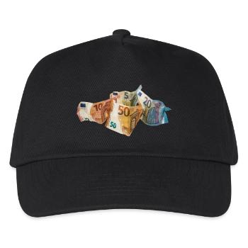 Euro-Geldscheine - Kinder Basecap - Schwarz - Vorne