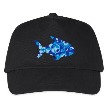 Fisch aus Formen und Muster - Kinder Basecap - Schwarz - Vorne