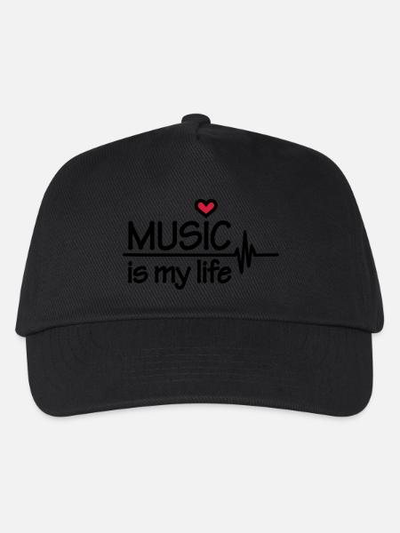 Music is my life - Kinder Basecap - Schwarz