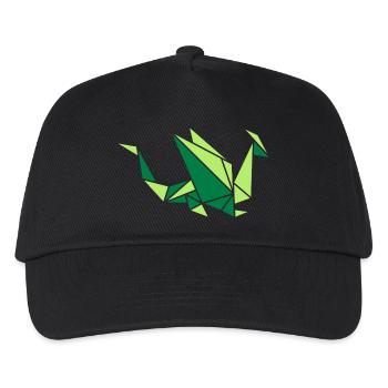 Origami: Drache - Kinder Basecap - Schwarz - Vorne