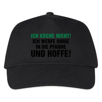 kochen Küche braten grillen Pfanne Topf Kitchen - Kinder Basecap - Schwarz - Vorne