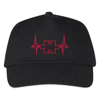 puls herzschlag puzzle frequenz teil puzzlespiel p - Kinder Basecap - Schwarz - Vorne