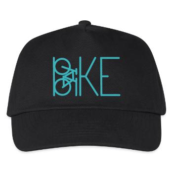 Teal Bicycle Lines Minimal Art - Kids’ Baseball Cap - black - Front