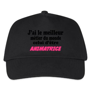 J'ai le meilleur métier du monde : animatrice - Kids’ Baseball Cap - black - Front
