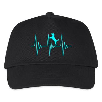 Dog ECG love - Kids’ Baseball Cap - black - Front